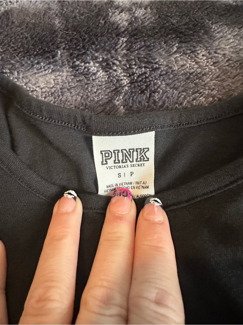 PINK Victoria's Secret Black Tank with Green Leaf Logo - Picture 2 of 3